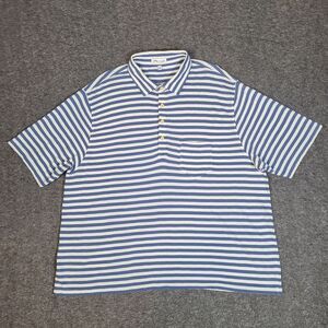 Peter Millar Mens Golf Polo Shirt Organic Cotton Sz 2XL Blue White Striped Rare